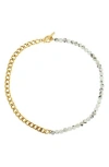 Rebl Gender Inclusive Half Cuban Half Beaded Chain Necklace