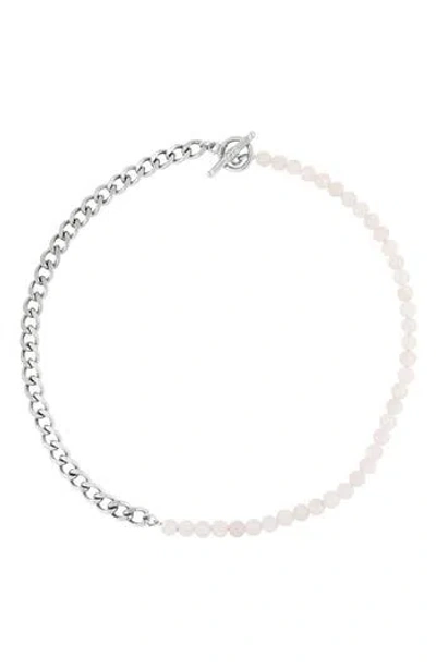 Rebl Gender Inclusive Half Cuban Half Beaded Chain Necklace