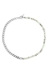 Rebl Gender Inclusive Half Cuban Half Beaded Chain Necklace