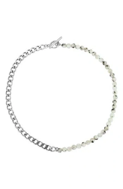 Rebl Gender Inclusive Half Cuban Half Beaded Chain Necklace