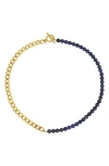 Rebl Gender Inclusive Half Cuban Half Beaded Chain Necklace