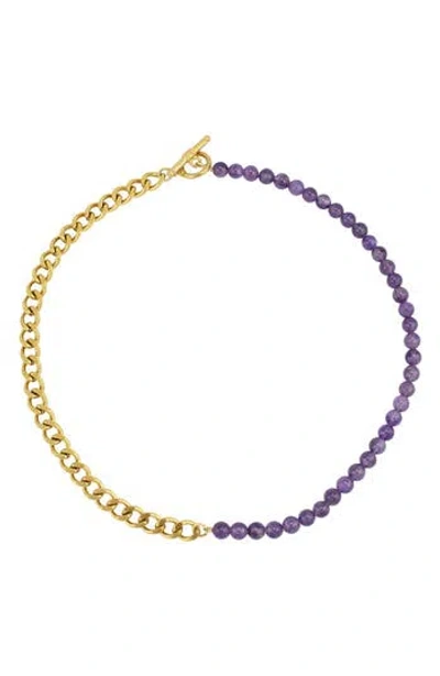 Rebl Gender Inclusive Half Cuban Half Beaded Chain Necklace