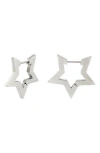 Rebl Gender Inclusive Hazel Star Hoop Earrings In Silver