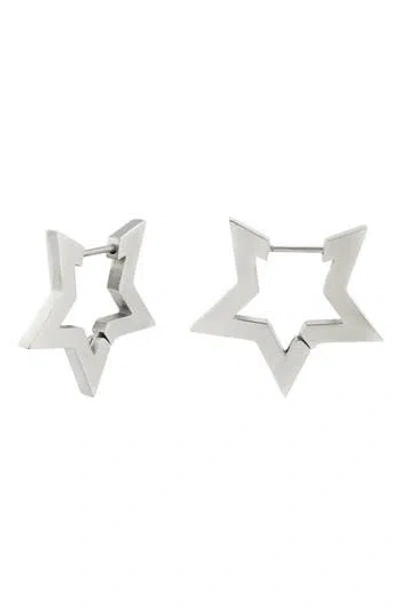 Rebl Gender Inclusive Hazel Star Hoop Earrings In Metallic