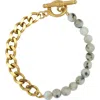 Rebl Gender Inclusive Kiwi Jasper Half Cuban Bracelet
