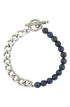 Rebl Gender Inclusive Lapis Cuban Link Bracelet