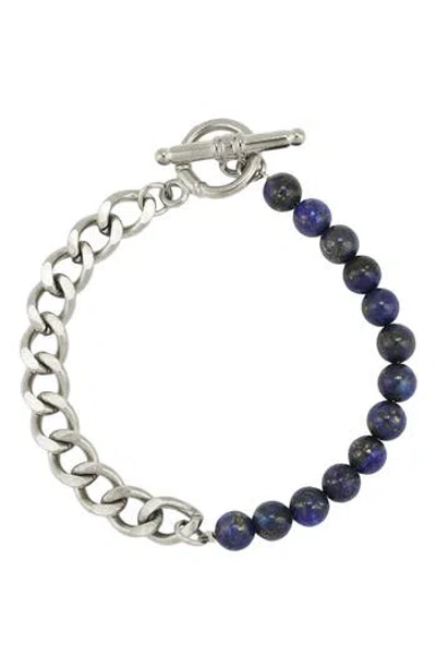 Rebl Gender Inclusive Lapis Cuban Link Bracelet