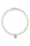 Rebl Gender Inclusive Lou Lock Pendant Necklace In Silver