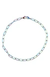 Rebl Gender Inclusive Paperclip Chain Necklace In Multi