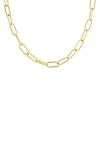 Rebl Gender Inclusive Paperclip Chain Necklace In Gold