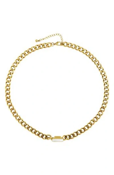 Rebl Gender Inclusive Sloan Inlay Chain Necklace In Gold