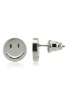 Rebl Gender Inclusive Smiley® Face Stud Earrings In Silver