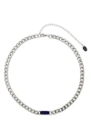 Rebl Gender Inclusive Stone Curb Chain Necklace In Multi