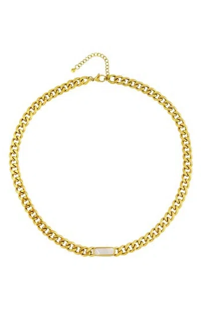 Rebl Gender Inclusive Stone Curb Chain Necklace