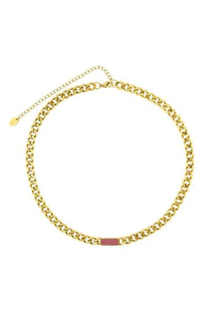 Rebl Gender Inclusive Stone Curb Chain Necklace