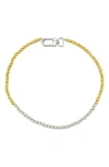 Rebl Gender Inclusive Two-tone Beaded Necklace In Silver And Gold