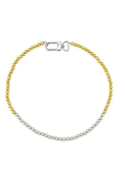 Rebl Gender Inclusive Two-tone Beaded Necklace In Gold