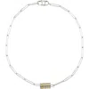 Rebl Gender Inclusive Two-tone Disc Chain Bracelet In Silver