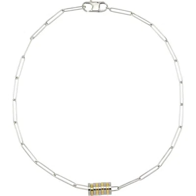 Rebl Gender Inclusive Two-tone Disc Chain Bracelet In Metallic