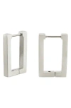 Rebl Geometric Huggie Hoop Earrings In Silver