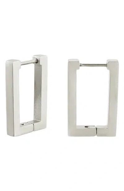 Rebl Geometric Huggie Hoop Earrings In Silver