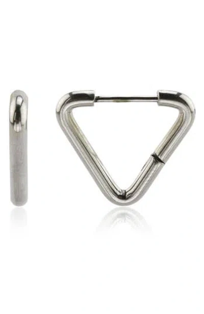 Rebl Geometric Huggie Hoop Earrings In Silver