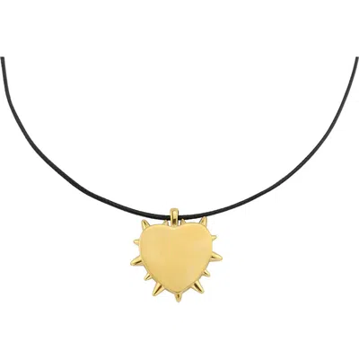 Rebl Heart Pendant Necklace In Gold