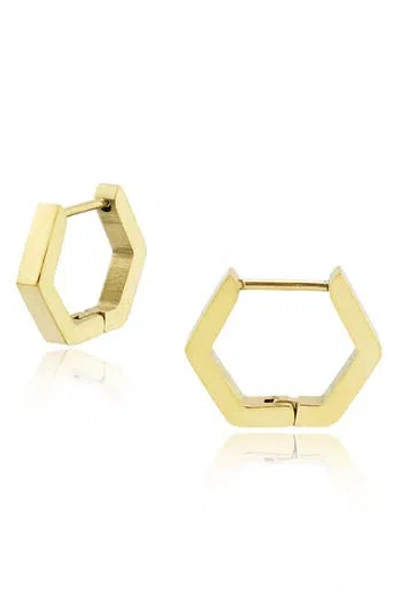 Rebl Hexagon Huggie Hoop Earrings