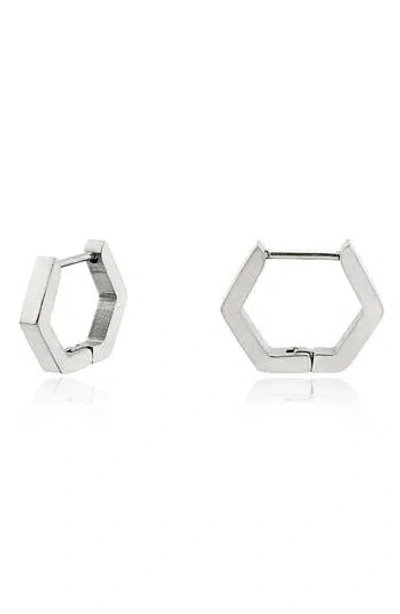 Rebl Hexagon Huggie Hoop Earrings