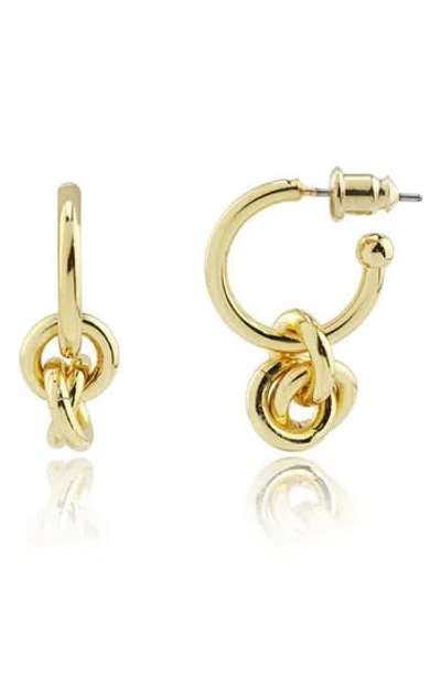 Rebl Knot & Chain Drop Earrings In Gold