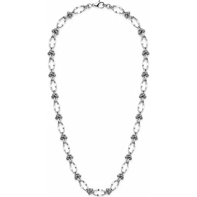 Rebl Knot Chain Necklace In Silver