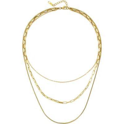 Rebl Layered Chain Necklace In Gold
