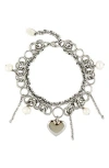 Rebl Layered Charm Mixed Chain Bracelet