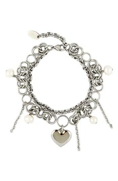 Rebl Layered Charm Mixed Chain Bracelet