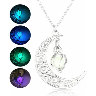 Rebl Moon Glow Pendant Necklace In Blue