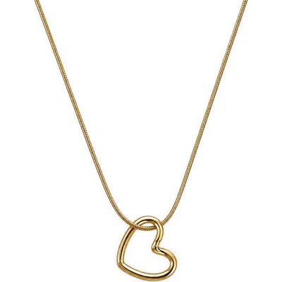 Rebl Open Heart Pendant Necklace In Gold