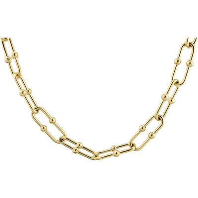 Rebl Oval Beaded Necklace In Gold
