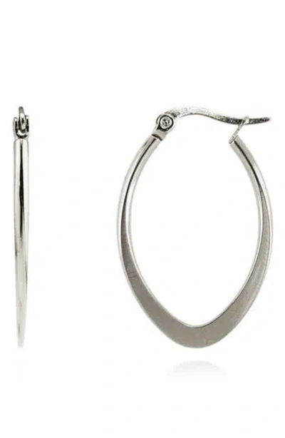 Rebl Oval Hoop Earrings In Silver
