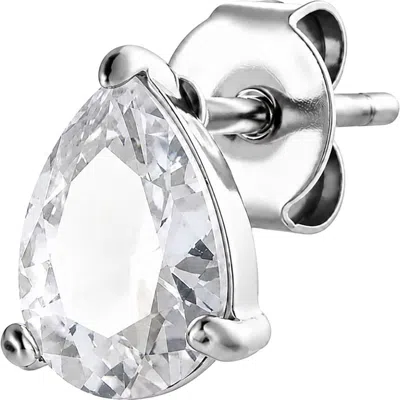 Rebl Pear Cubic Zirconia Stud Earrings In Silver