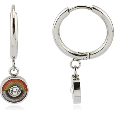 Rebl Rainbow Dangle Hoop Earrings