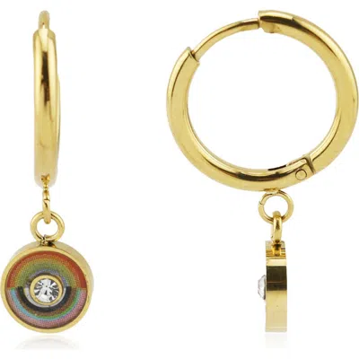 Rebl Rainbow Dangle Hoop Earrings
