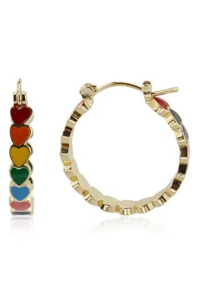 Rebl Rainbow Heart Hoop Earrings