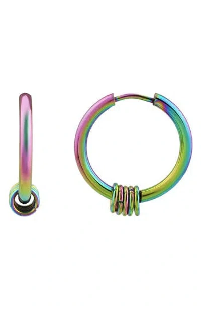 Rebl Rainbow Huggie Hoop Earrings