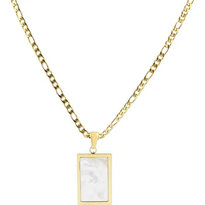 Rebl Rectangle Pendant Necklace In Gold