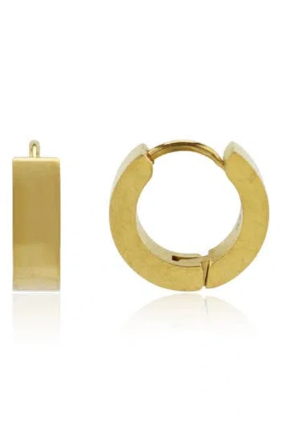 Rebl Round Huggie Hoop Earrings In Gold