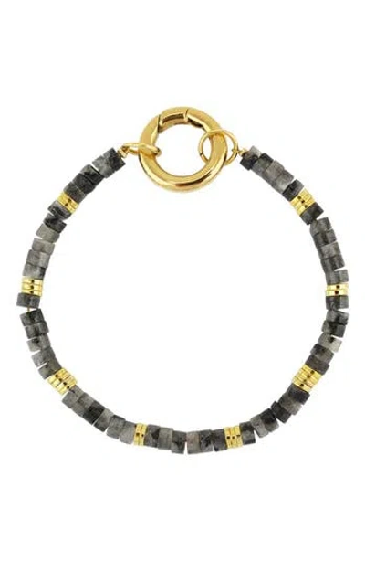Rebl Semiprecious Stone Bracelet In Gray