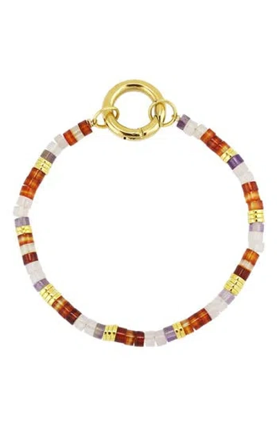 Rebl Semiprecious Stone Bracelet In Red