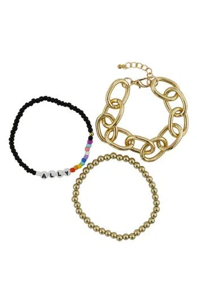 Rebl Set Of 3 Ally Bracelets