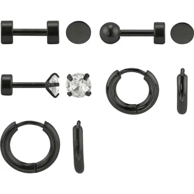 Rebl Set Of 5 Stud & Hoop Earrings