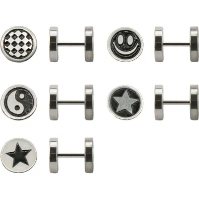 Rebl Set Of 5 Stud Earrings